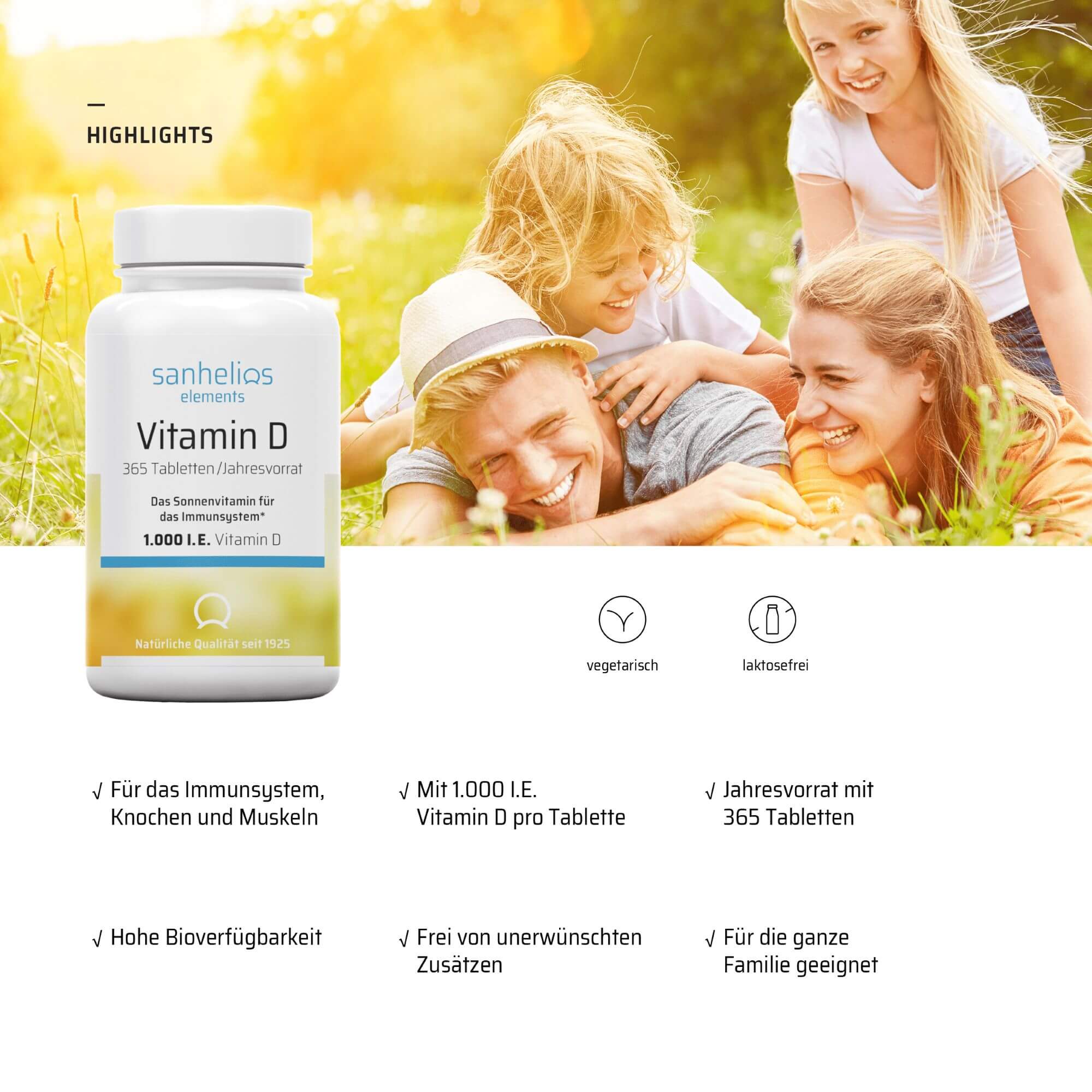 Sanhelios Sonnenvitamin - 1000 I.E. Vitamin D3, 365 St.