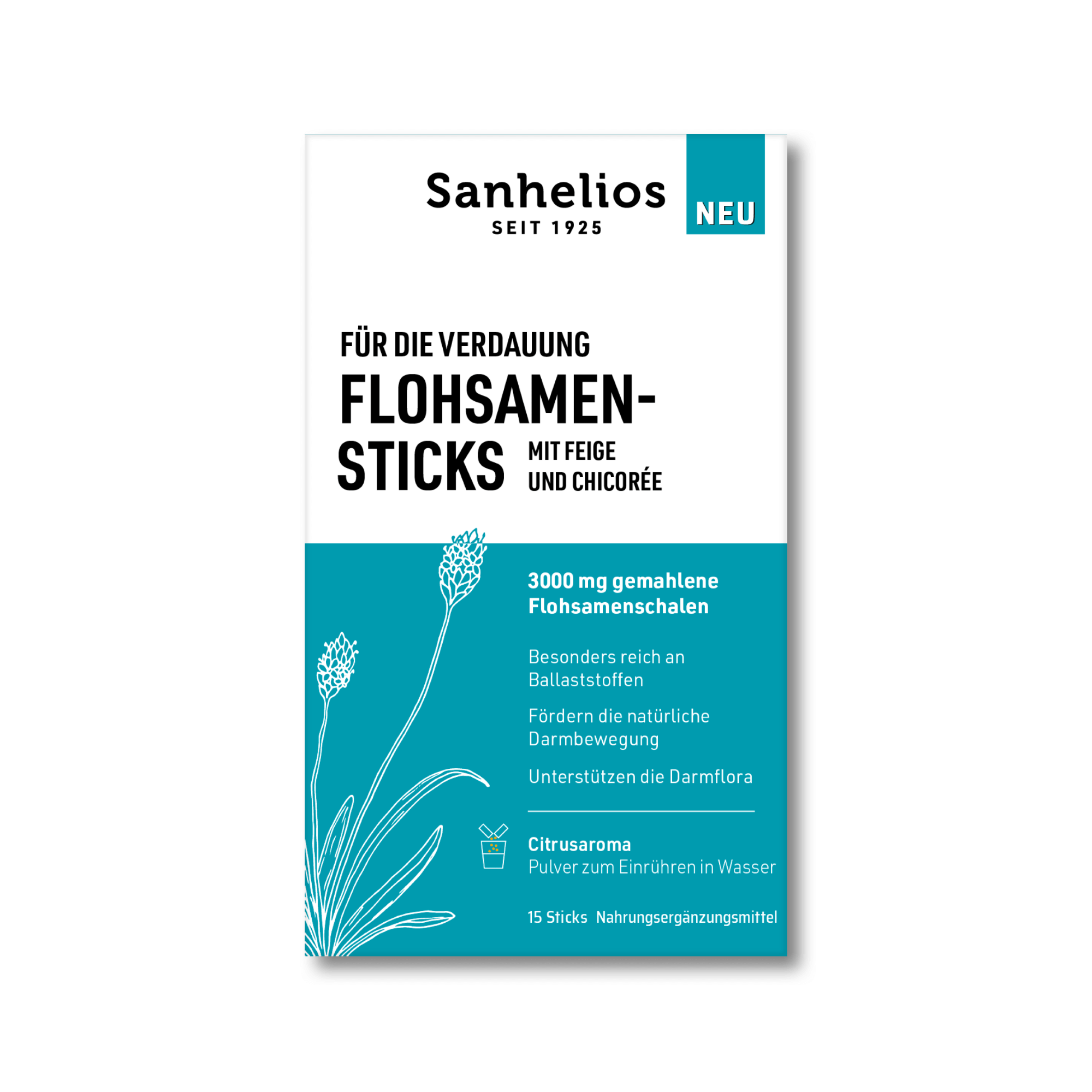 Sanhelios Flohsamen-Sticks mit Feige und Chicorée, 15 St.
