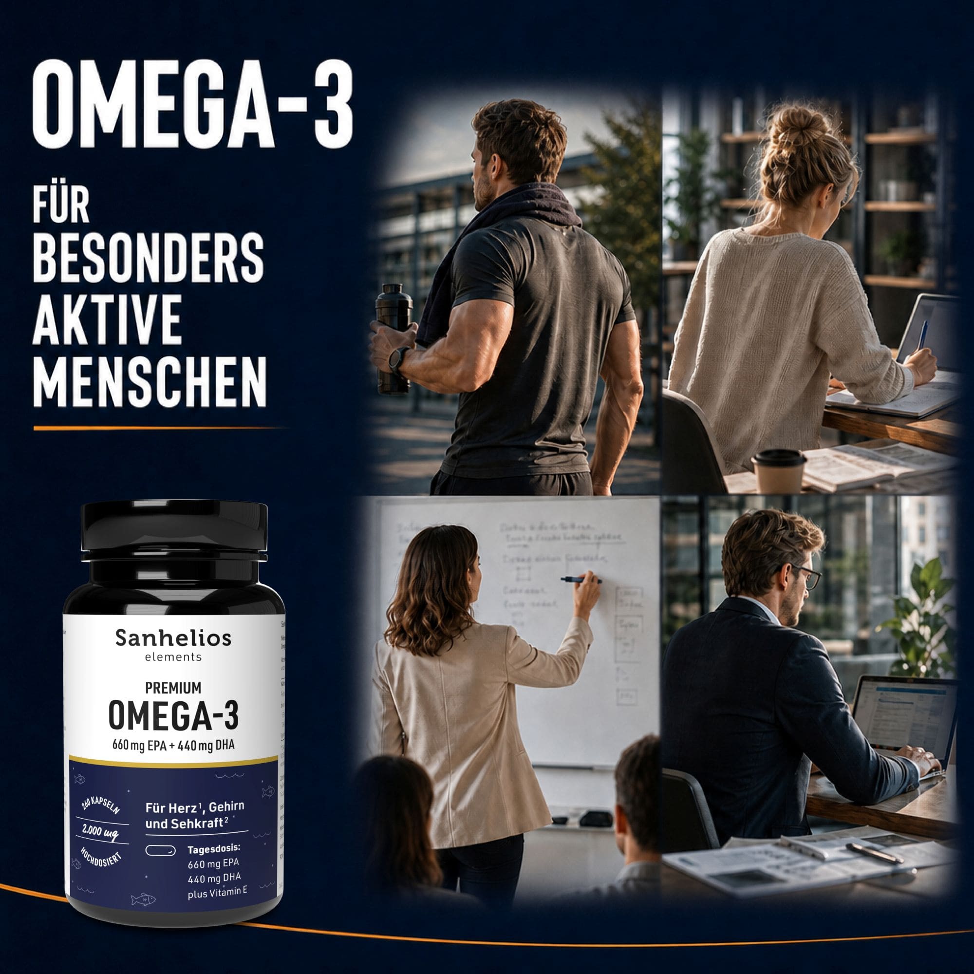 Sanhelios Premium Omega-3 Seefischöl Kapseln