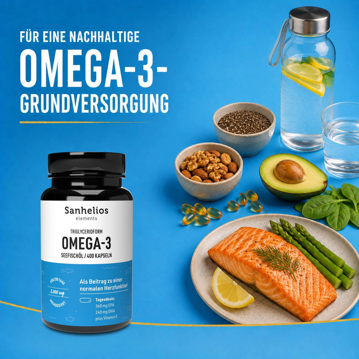 Sanhelios Omega-3 Seefischöl - 400 Kapseln