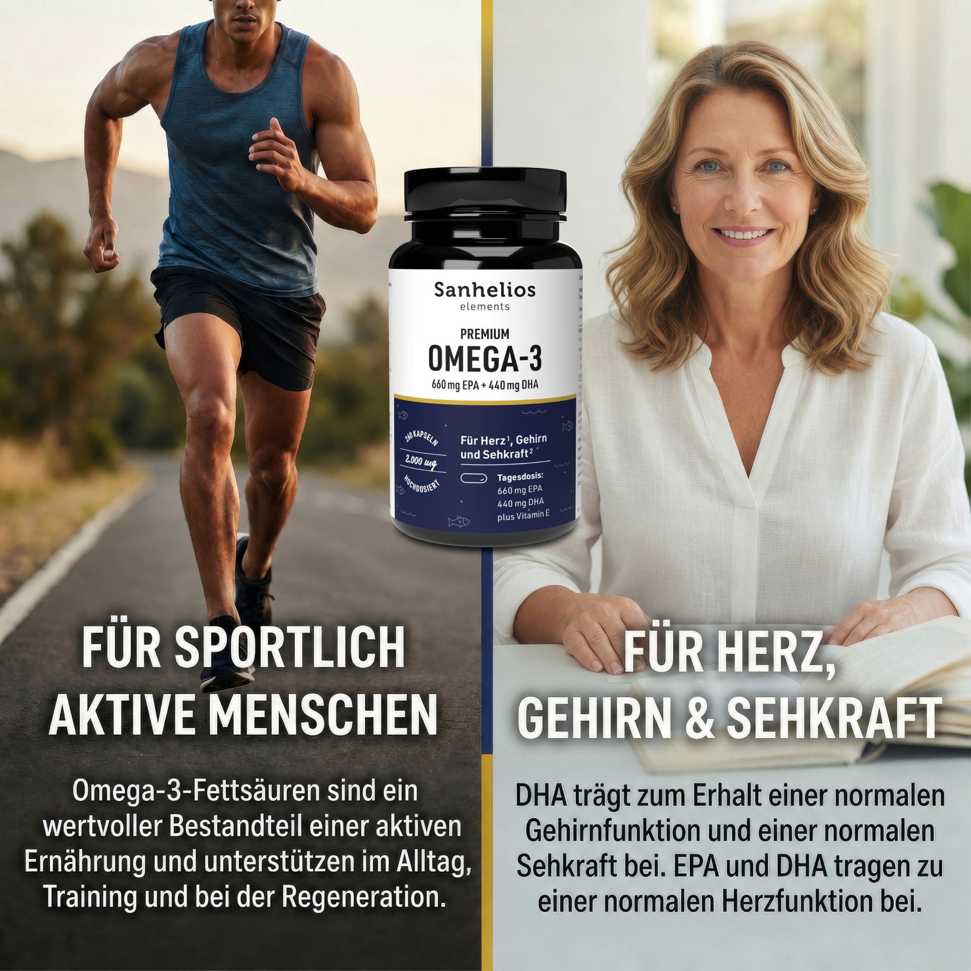 Sanhelios Premium Omega-3 Seefischöl Kapseln