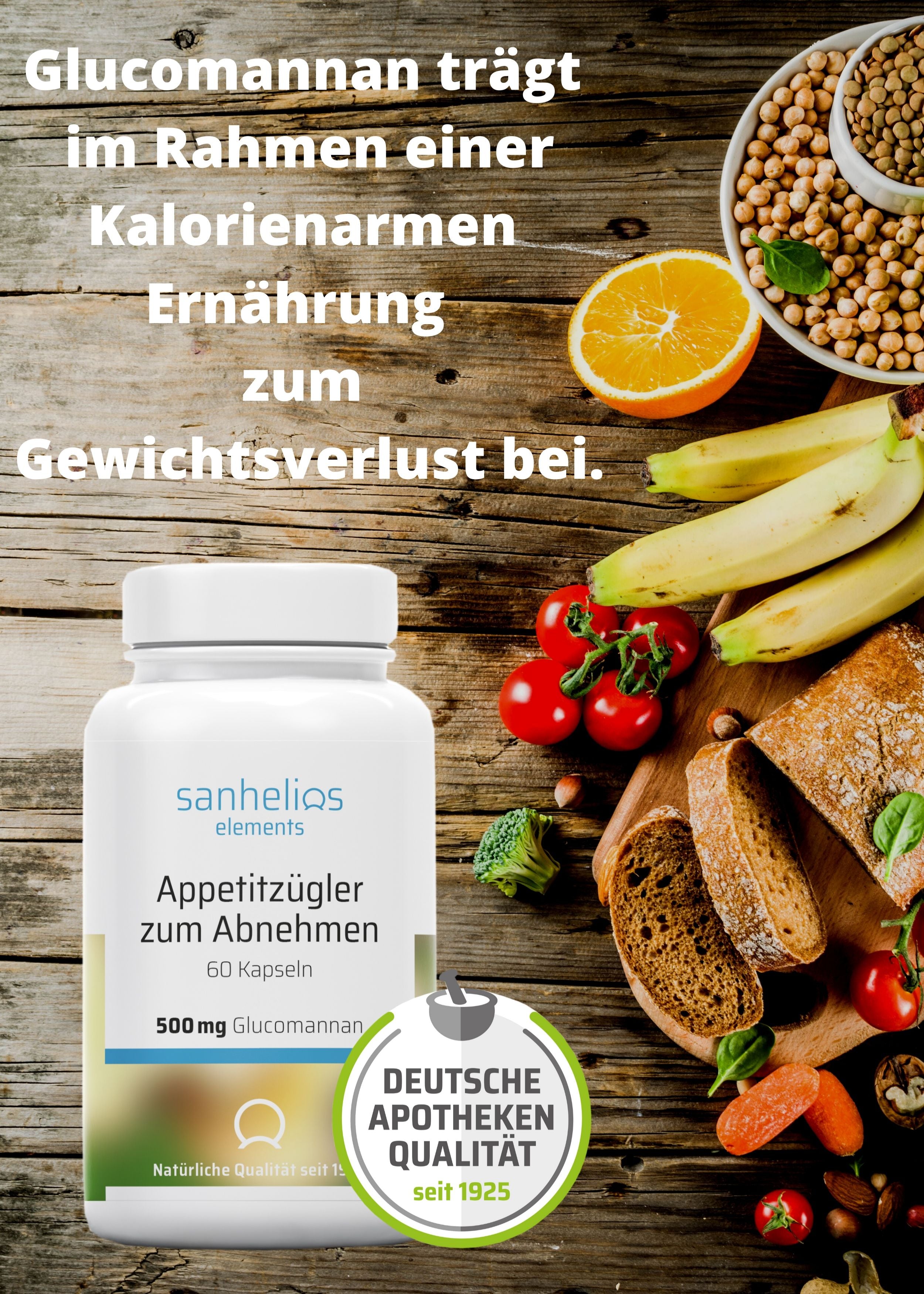 Sanhelios Appetitzügler zum Abnehmen, 60 Kapseln - Sanhelios-Shop