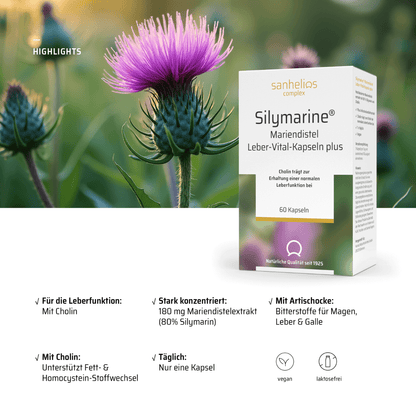 Sanhelios Silymarine Mariendistel Leber-Vital-Kapseln plus, 60 St.
