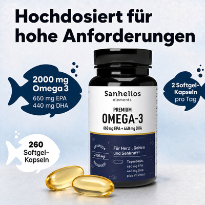 Sanhelios Premium Omega-3 Seefischöl Kapseln
