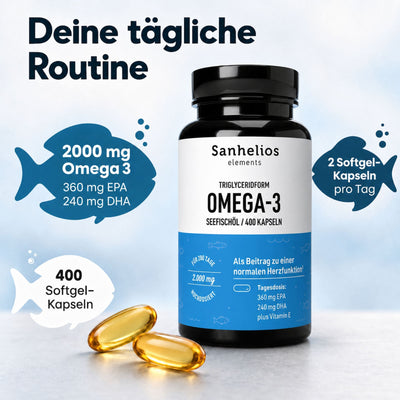 Sanhelios Omega-3 Seefischöl - 400 Kapseln