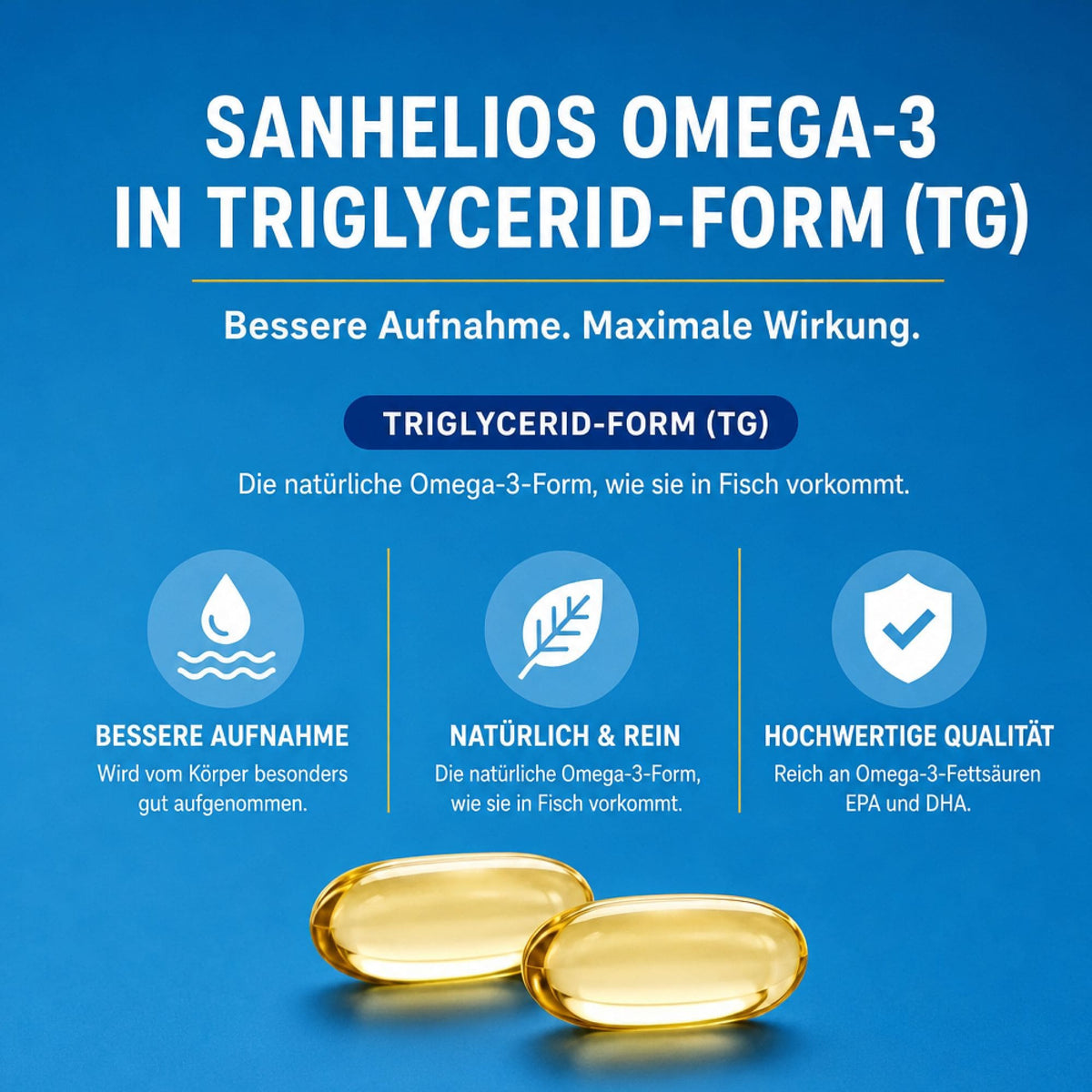 Sanhelios Omega-3 Seefischöl - 400 Kapseln
