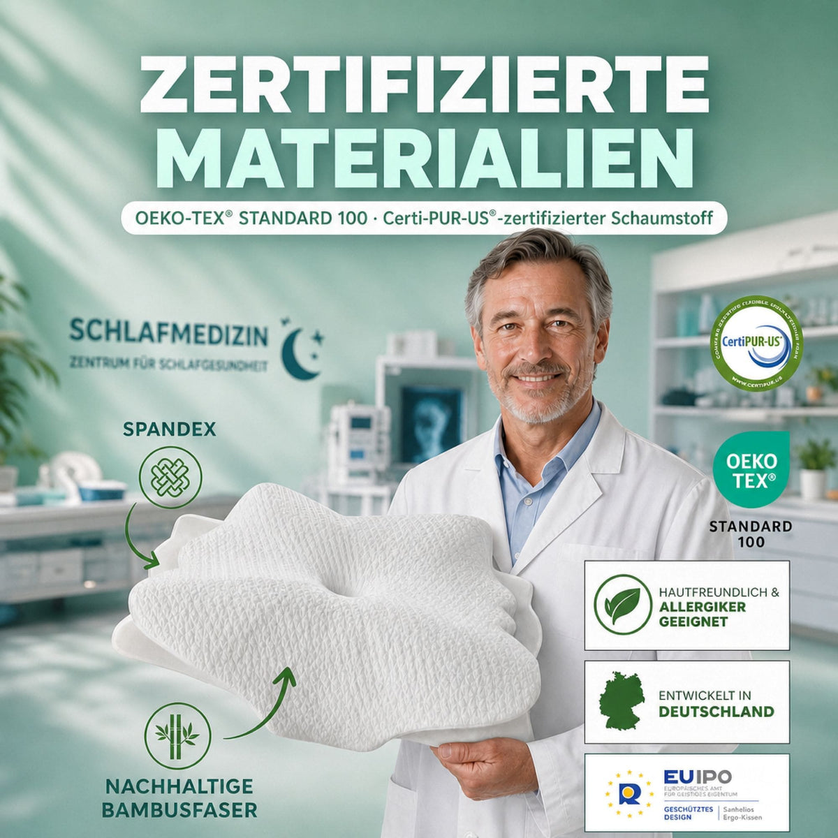 Sanhelios Ergonomisches Memory-Foam Kopf- und Nackenkissen