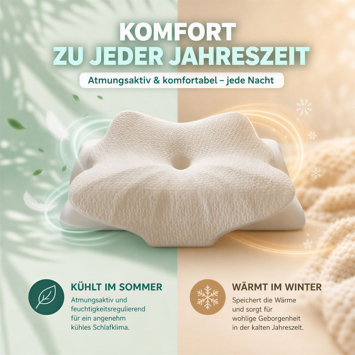 Sanhelios Ergonomisches Memory-Foam Kopf- und Nackenkissen