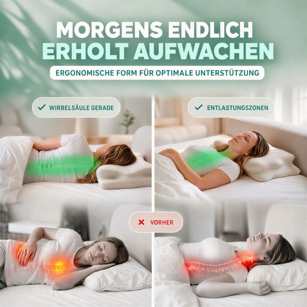 Sanhelios Ergonomisches Memory-Foam Kopf- und Nackenkissen