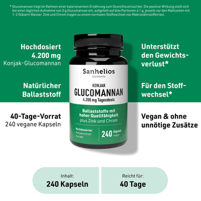 Sanhelios Konjak Glucomannan, 240 Kapseln