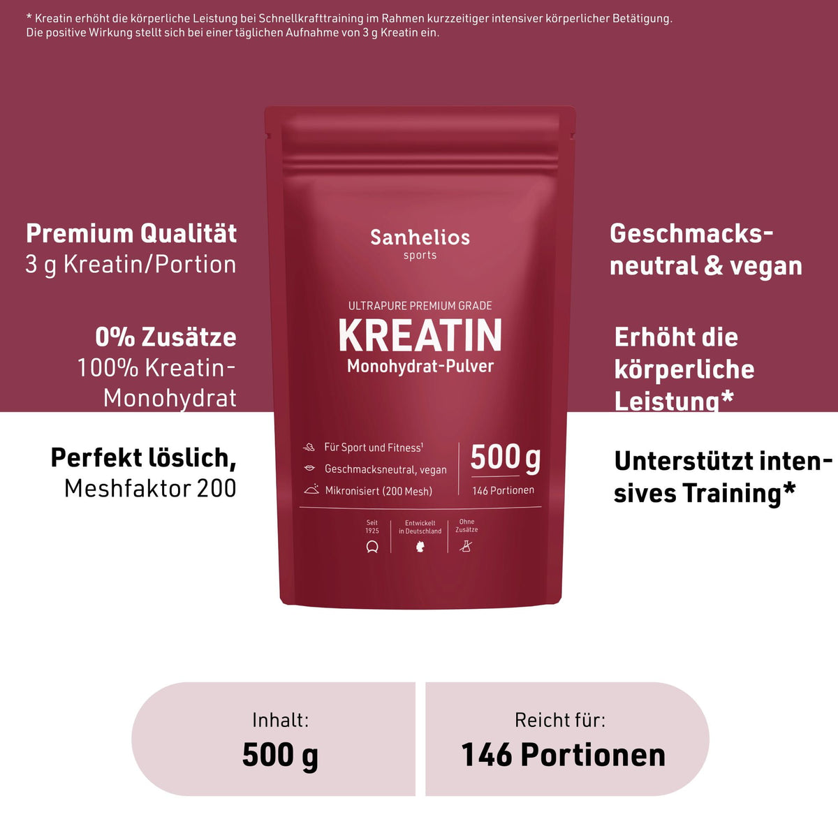 Sanhelios Kreatin Monohydrat-Pulver