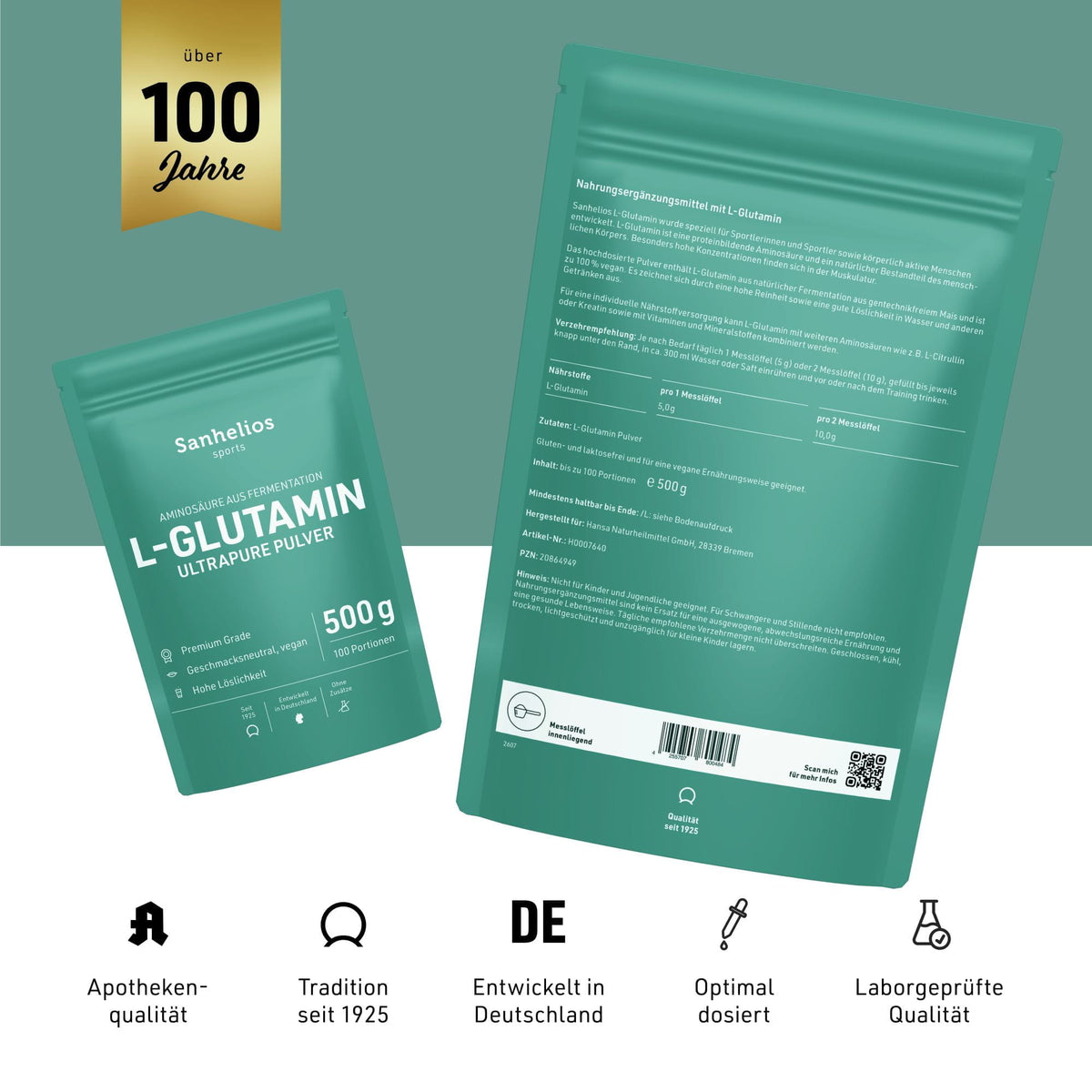 Sanhelios L-Glutamin Pulver