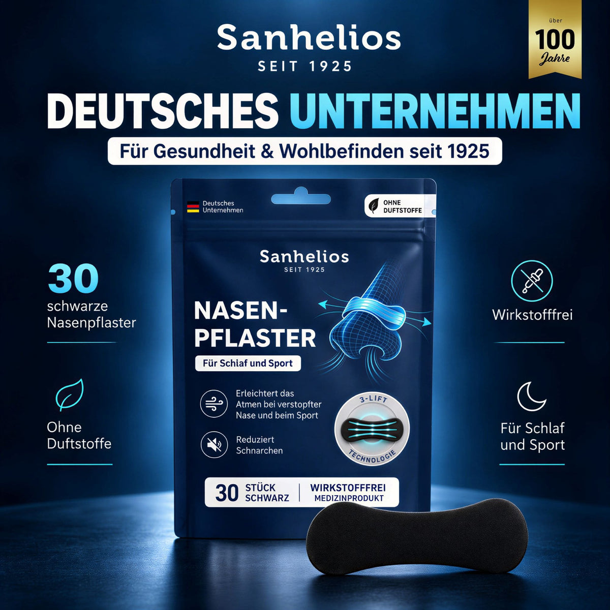Sanhelios Nasenpflaster – Freier atmen bei Schlaf & Sport