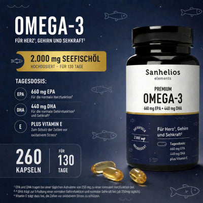 Sanhelios Premium Omega-3 Seefischöl Kapseln