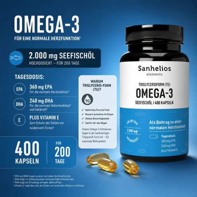 Sanhelios Omega-3 Seefischöl - 400 Kapseln