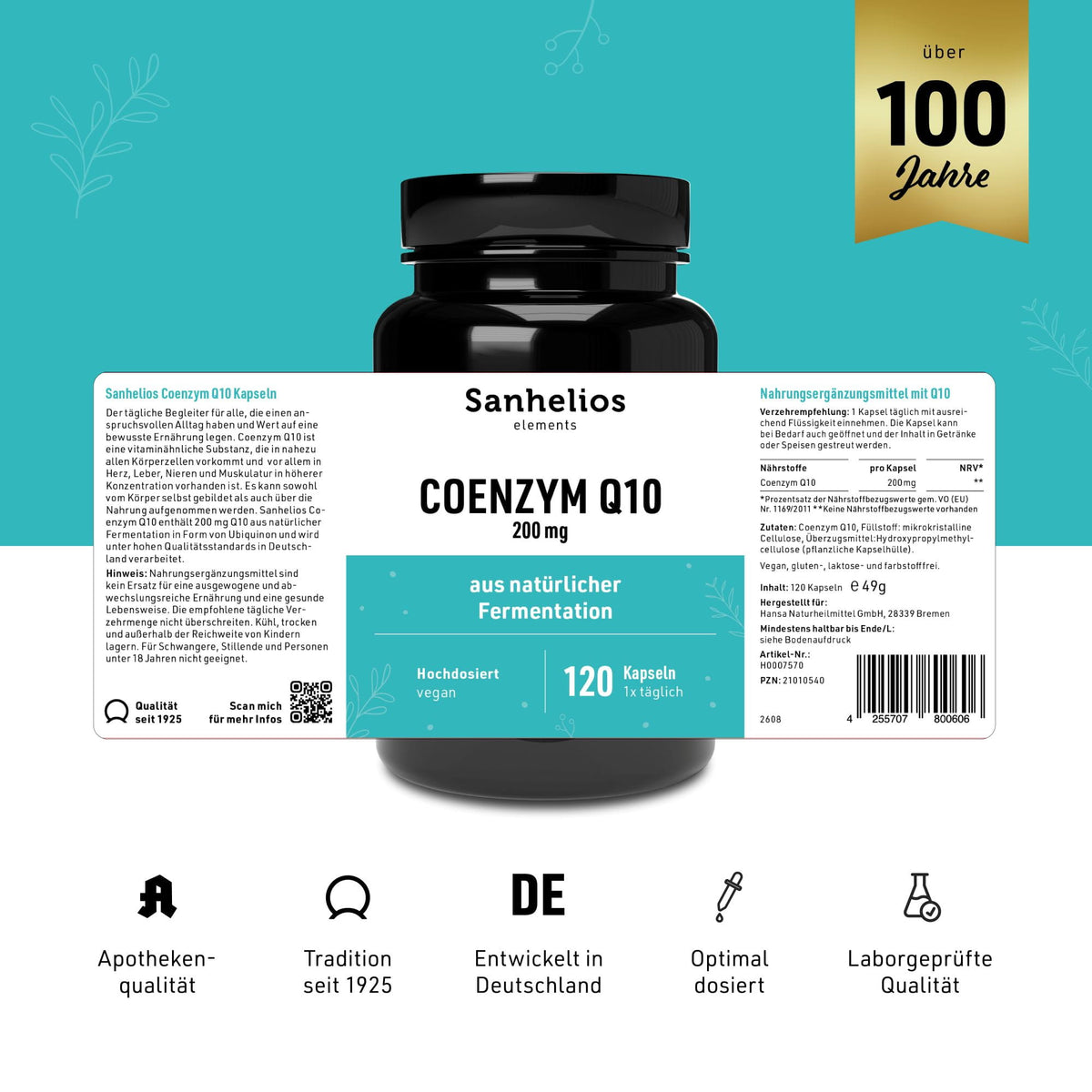Sanhelios Coenzym Q10 200 mg, 120 Kapseln