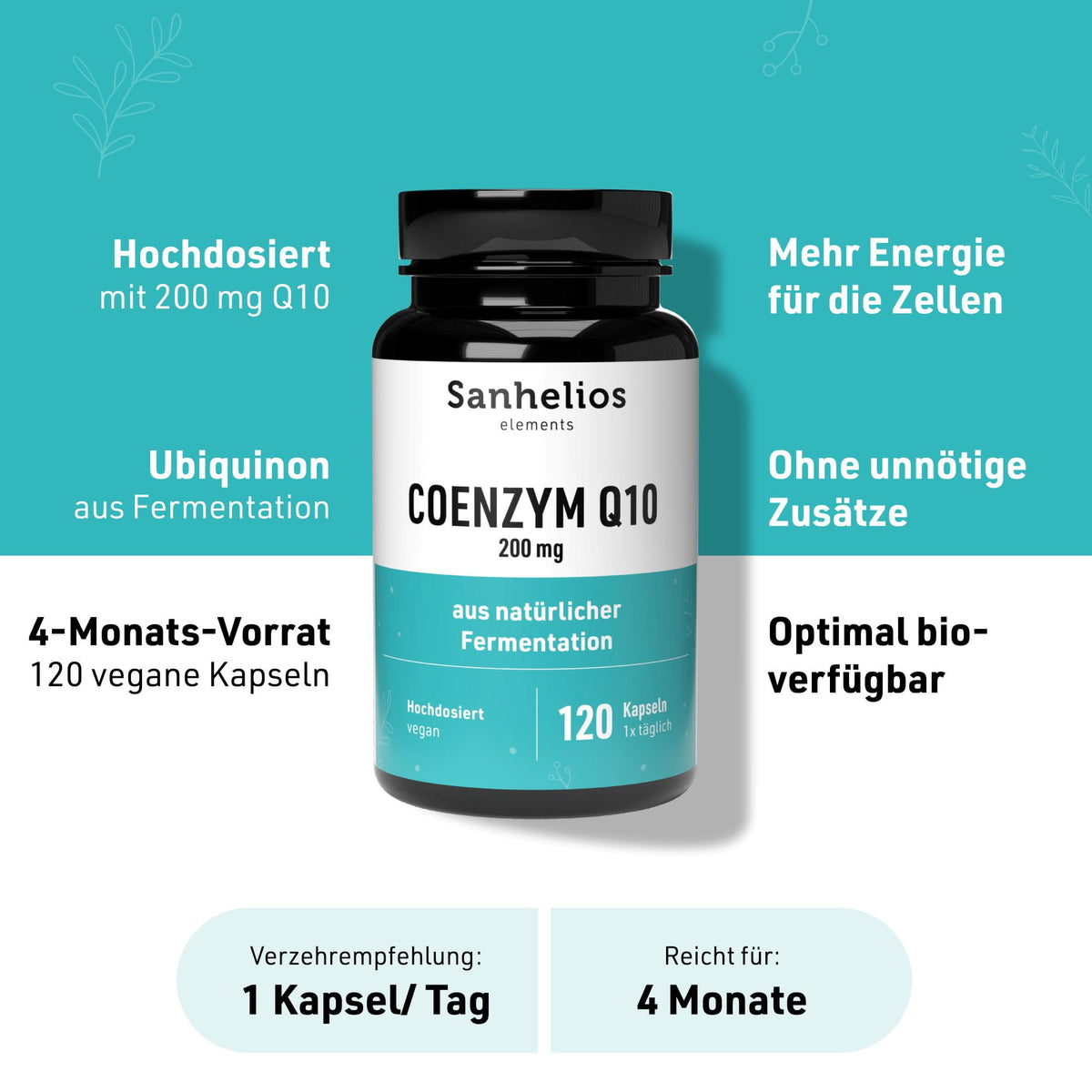 Sanhelios Coenzym Q10 200 mg, 120 Kapseln
