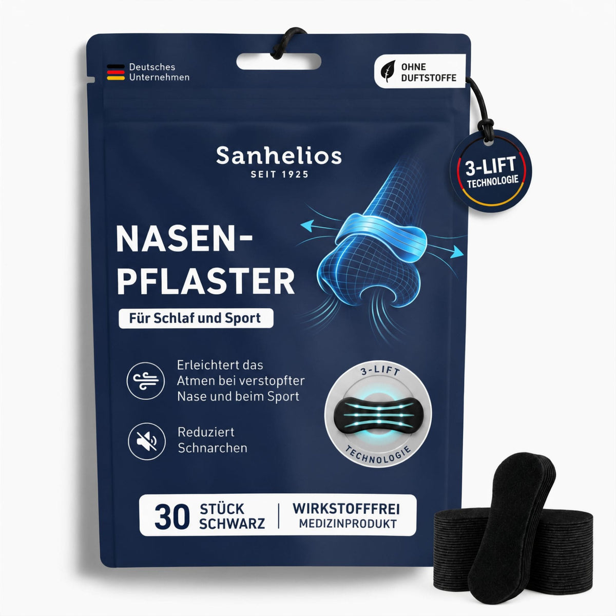 Sanhelios Nasenpflaster – Freier atmen bei Schlaf & Sport