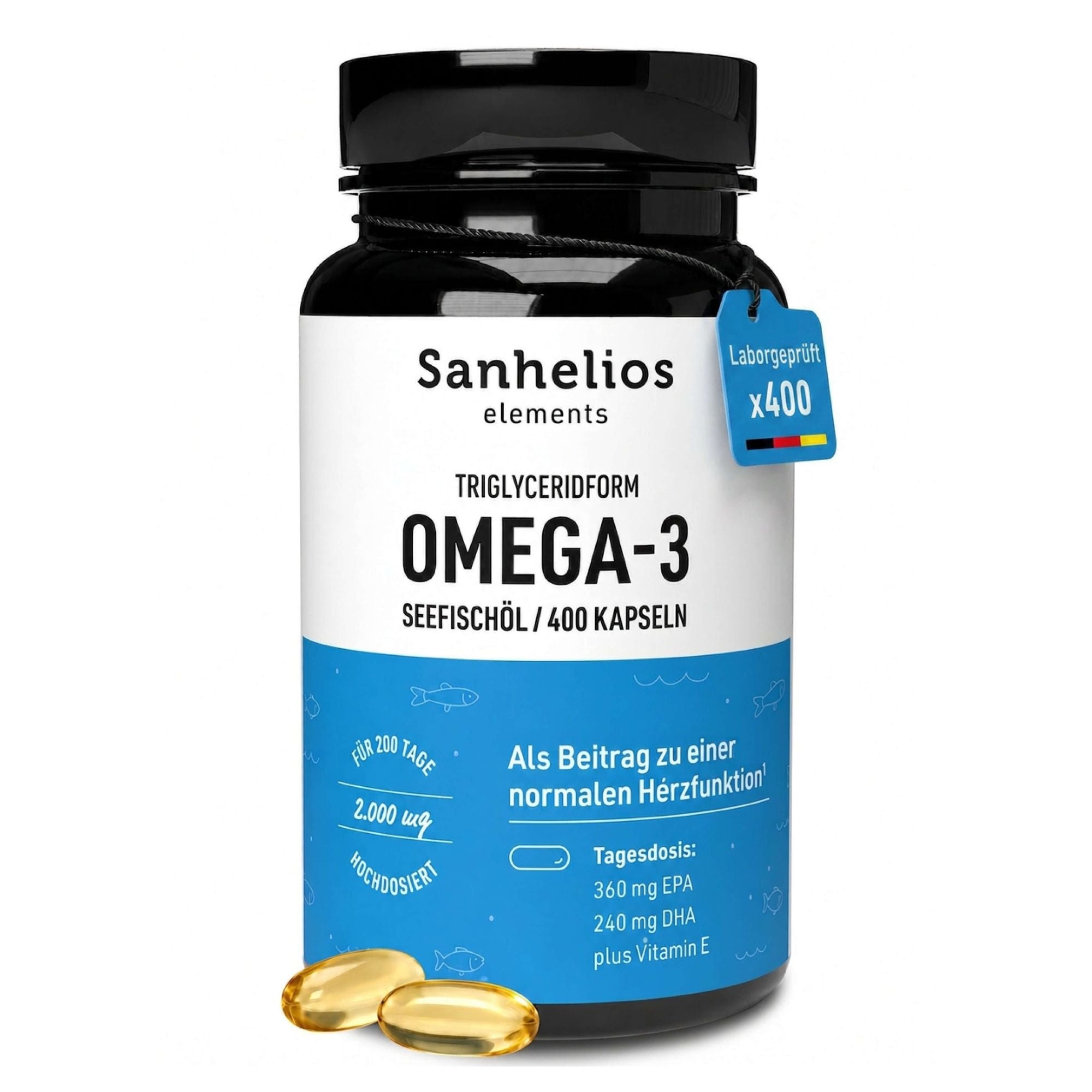 Sanhelios Omega-3 Seefischöl - 400 Kapseln
