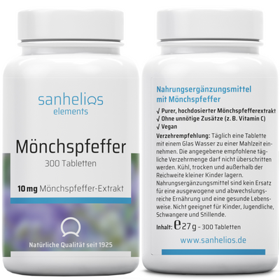 Sanhelios Mönchspfeffer 10 mg, 300 vegane Mikro-Tabletten - Sanhelios-Shop